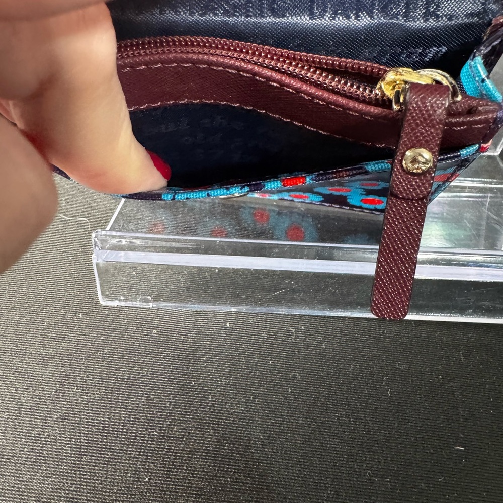 Kate Spade Blue and Red Floral key and cardholder Wallet - Picture 9 of 11